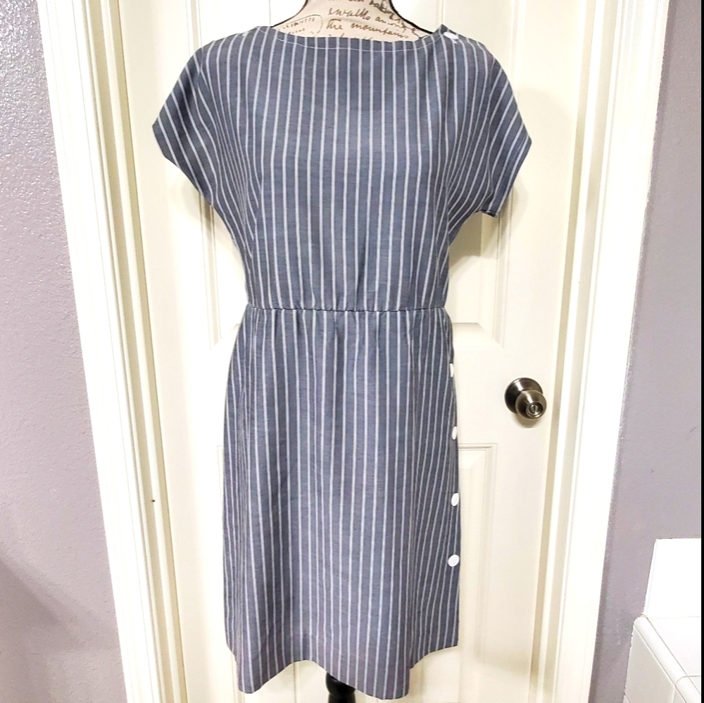 Vintage '80's Buttons & Pinstripes Dress
